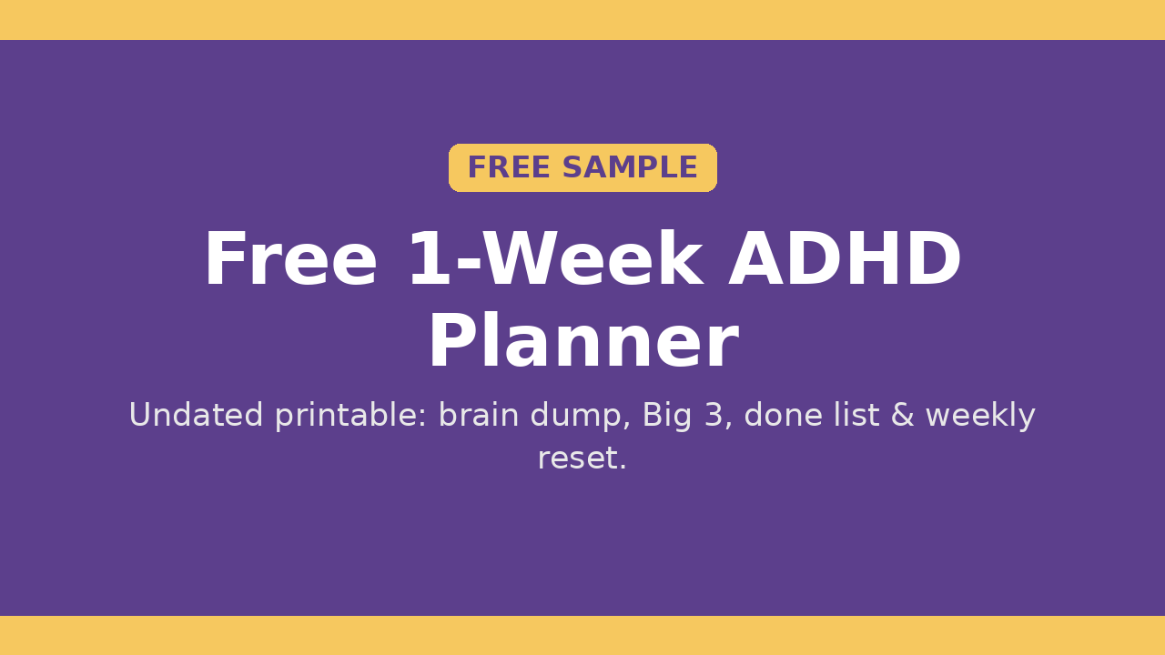 Free 1-Week ADHD Planner Sample preview