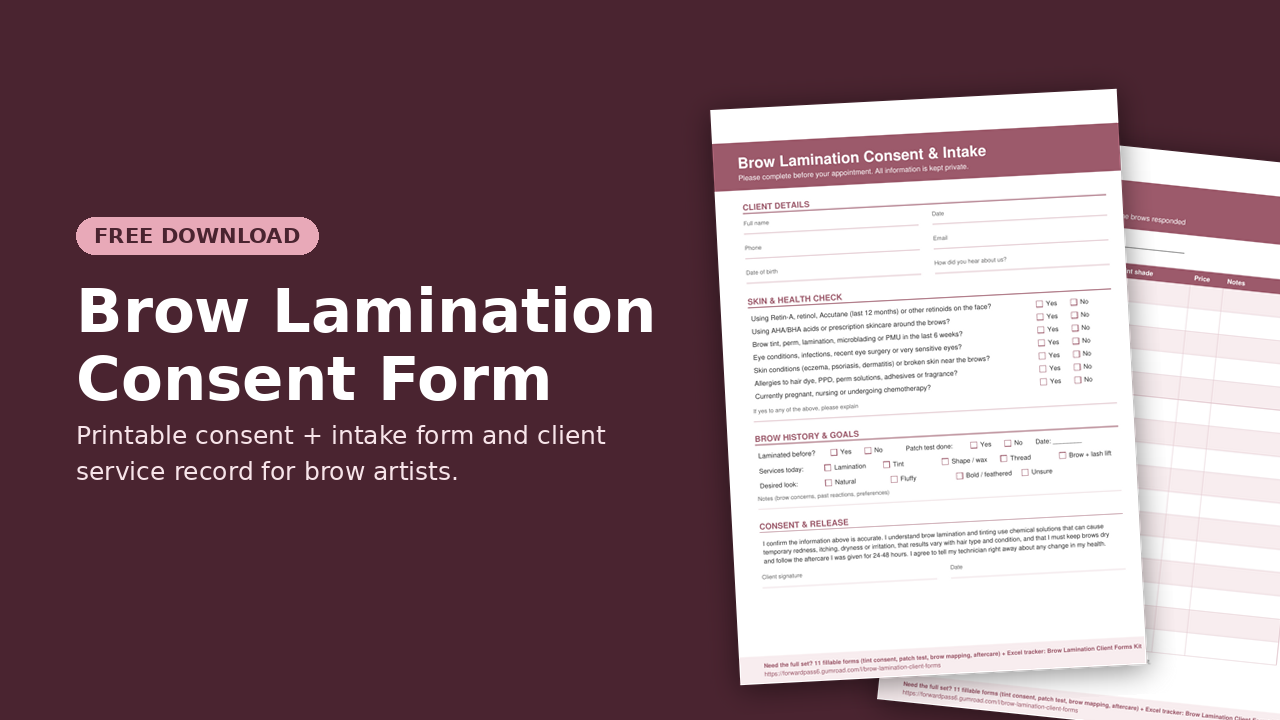 Free Brow Lamination Consent Form preview