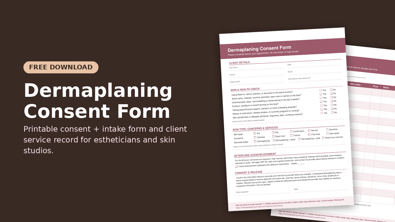 Free Dermaplaning Consent Form preview