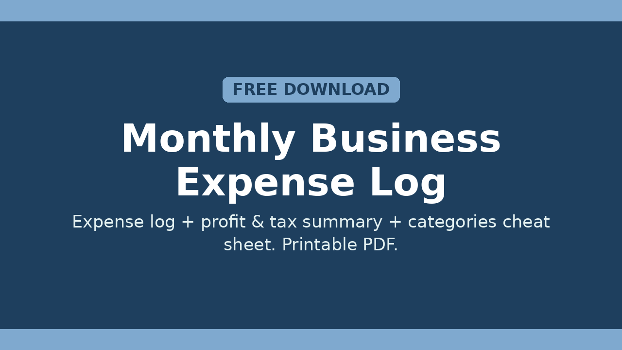 Free Monthly Business Expense Log preview