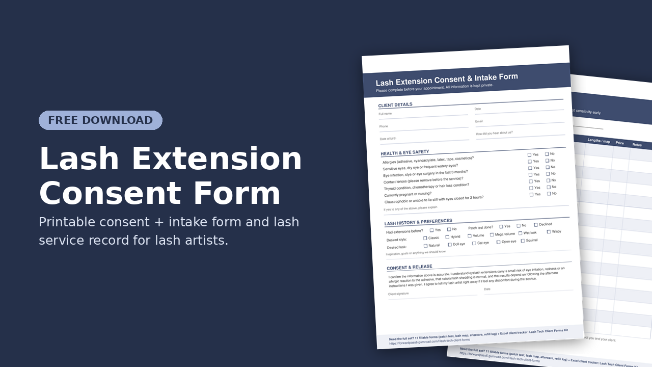 Free Lash Extension Consent Form preview