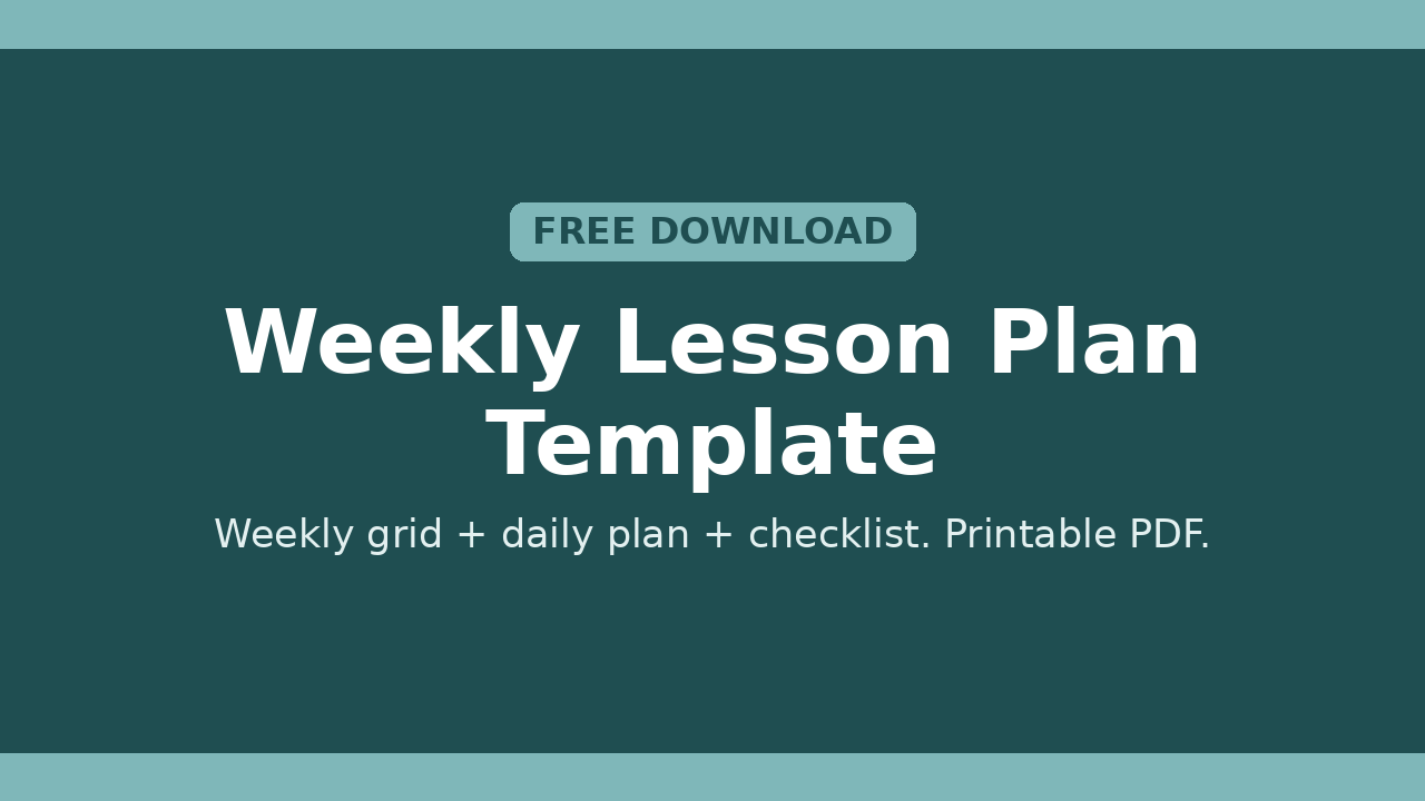 Free Weekly Lesson Plan Template preview