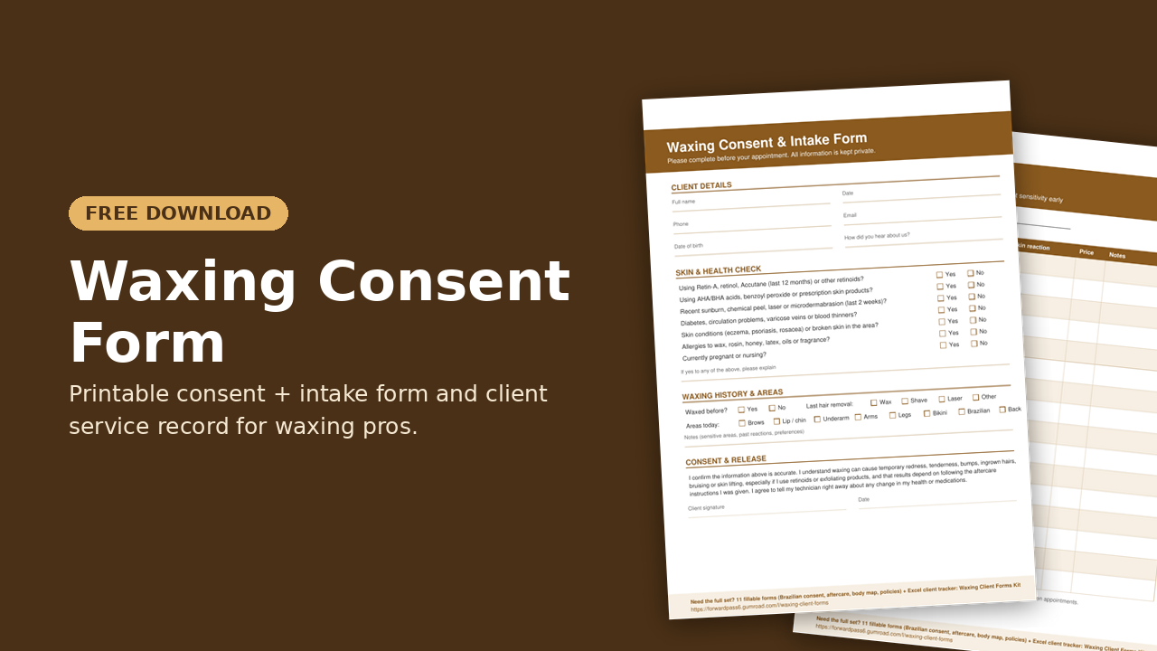 Free Waxing Consent Form preview